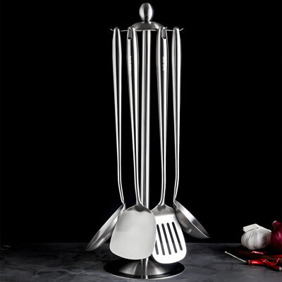 Xiangong Premium 304 Stainless Steel Kitchen Spatula Set With Extra Long Handle For Safe And Comfortable Cooking