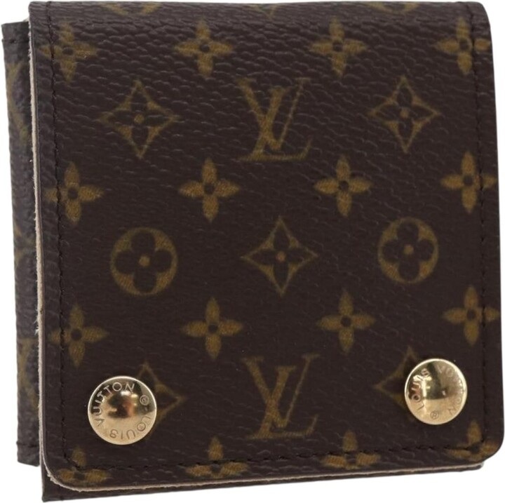 Louis Vuitton Case Jewelry Box Canvas Brown Canvas Wallets Accessory (Pre-Owned)
