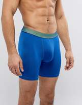Thumbnail for your product : Trunks ASOS DESIGN ASOS Long Line In Blue With Neon Mesh Waistbands 3 Pack