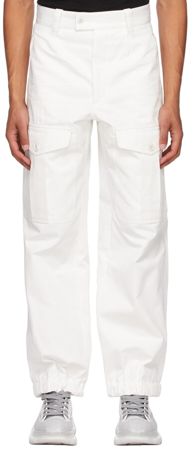 Alexander McQueen White Baggy Military Cargo Pants - ShopStyle