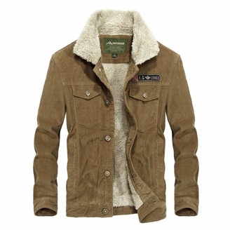 sanuo Winter Jacket Men Thick Warm Wool Liner Coat Single Breasted Windbreaker Corduroy