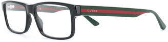 Gucci Eyewear Web detail rectangular-frame glasses