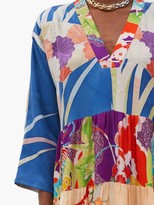 Thumbnail for your product : RIANNA + NINA Vintage Patchwork-print V-neck Silk Dress - Multi
