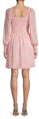 Allison New York Printed Smocked Mini Dress