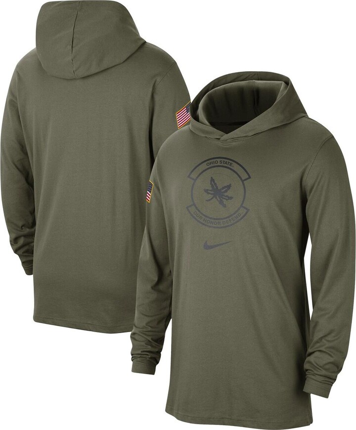 Nike Men's Olive Ohio State Buckeyes Military-Inspired Pack Long Sleeve Hoodie T-shirt