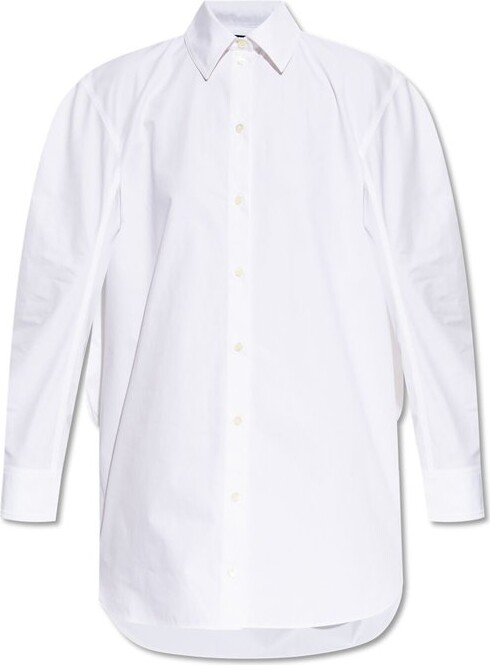 Jacquemus The Ovalo Long Sleeved Shirt Dress