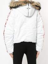 Thumbnail for your product : Kru fur hooded bomber jacket