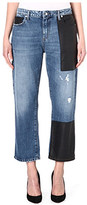 Thumbnail for your product : McQ Faux leather-patch boyfriend mid-rise jeans