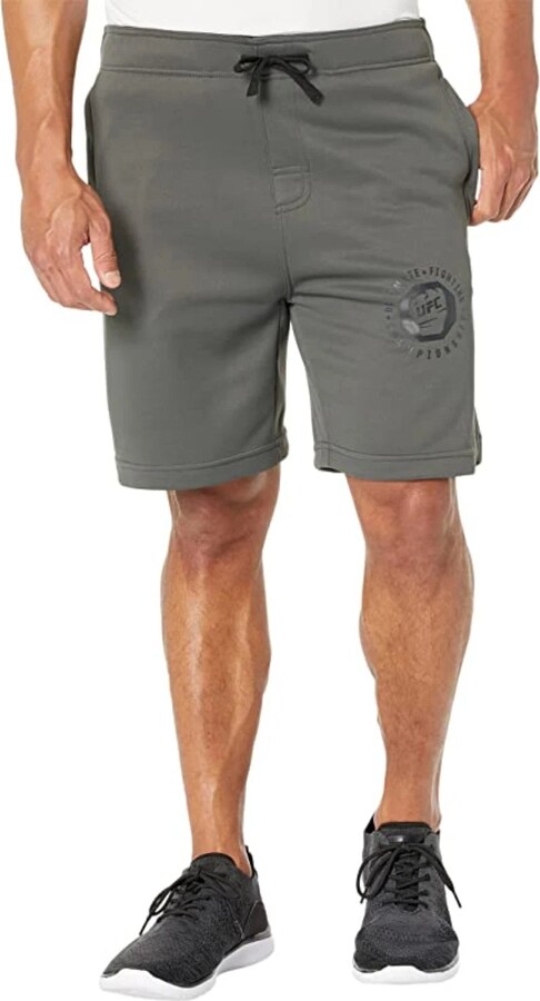 UFC Men's Basic Workout Shorts ' Dark Gray 8' Inseam Drawstring Waist JZZ135