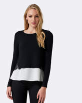 Thumbnail for your product : Forever New Hayden Woven Hem Lace Long Sleeve Top