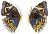 Thumbnail for your product : Silvia Furmanovich 18kt yellow gold diamond Marquetry Butterfly earrings