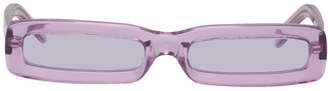 George Keburia SSENSE Exclusive Purple Rectangular Sunglasses