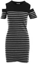 Thumbnail for your product : Minnie Rose Striped Cold Shoulder Dress