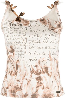 John Galliano Pre-Owned 2000s Script-Print Vest