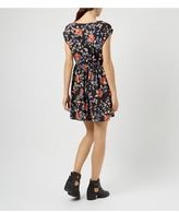 Thumbnail for your product : New Look Black Floral Print Lace Trim Sleeveless Skater Dress