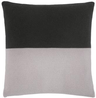 Narvi’k Narvik Block Stripe Knitted Cotton Cushion 45 x 45cm, Grey
