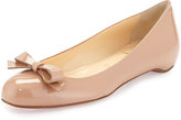 Thumbnail for your product : Christian Louboutin Simplenodo Red-Sole Bow Flat, Neutral
