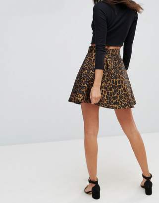 ASOS Tall Animal Jacquard Mini Flippy Skirt