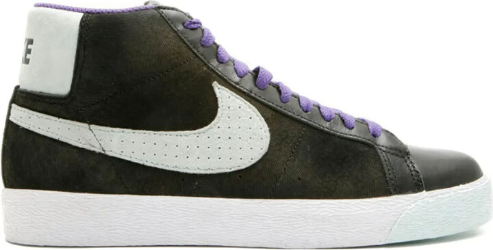 SB Blazer suede-panelled high-top sneakers