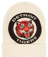 Thumbnail for your product : Gucci Tiger Applique Wool Knit Beanie - Mens - White