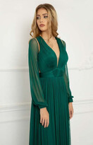 Thumbnail for your product : Cristallini Long Sleeve Pleated Tulle Gown