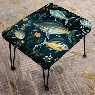 Design Art Coastal Zebra Fish Zenith Coastal Pattern - Coastal Rectangle Ottoman