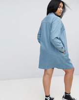 Thumbnail for your product : ASOS Curve Denim Girlfriend Shirt Dress In Midwash Blue