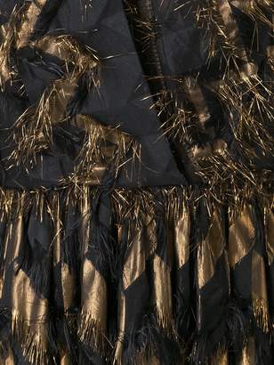Dolce & Gabbana metallic chevron frayed dress