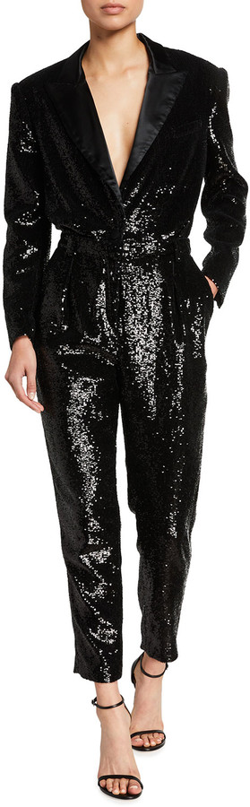 sequin long sleeve playsuit