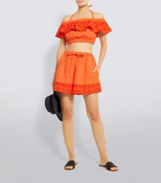 Fendi Broderie Anglaise Frill Crop Top