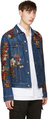 Dolce & Gabbana Indigo Embroidered Denim Jacket