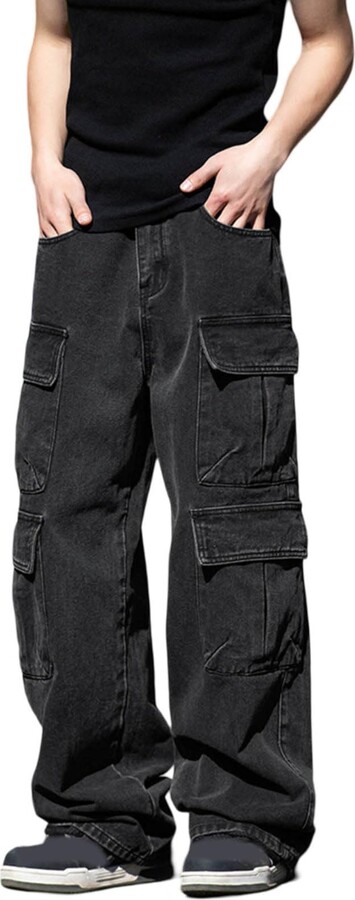 Jungen Baggy-Jeans Cargo – Lässige Used-Look Hose Mit Großen Taschen