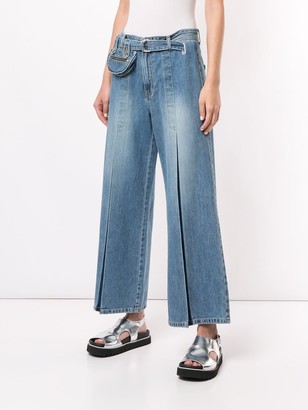 Sjyp Belted Pocket Wide jeans