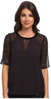 Thumbnail for your product : Rebecca Taylor S/S SCT Rhinestone Top