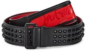 Christian Louboutin Ricky Logo Buckle Croc Embossed Leather Belt ...