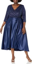 Thumbnail for your product : Alex Evenings Women's Plus Size Satin Ballgown Dress with Sleeve