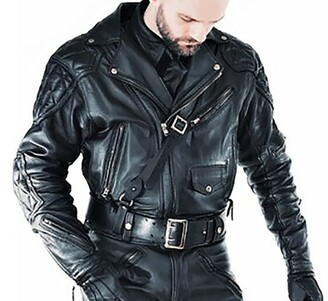 EU Fashions Men's Real Cowhide Leather Bikers Back Quilted Panel Jacket  Biker Quilted Black Leather Jacket - ShopStyle