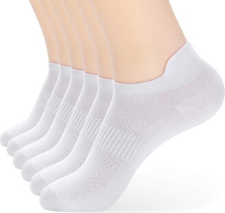 Women's Athletic Ankle Socks-Denisy Running White Soft Low Cut Sports Tab  Socks Black for US Size 6-9（6 Pairs) - white - Medium - ShopStyle
