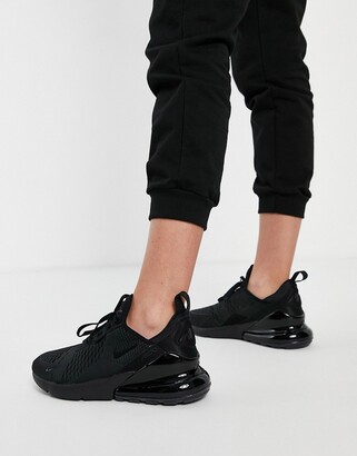 Nike Air Max 270 Trainers in triple black - ShopStyle