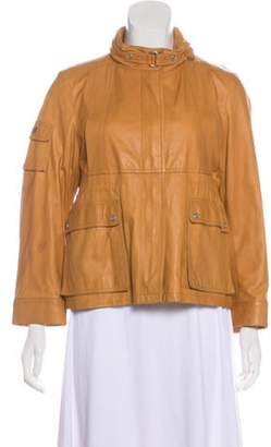 Tod's Leather Zip-Up Jacket Brown Leather Zip-Up Jacket