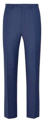 Burton Mens Mid Blue Texture Slim Fit Suit Trousers