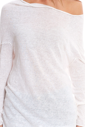 Enza Costa Linen Long Sleeve Cowl Shirt