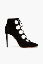 Thumbnail for your product : Aquazzura Flirt 105 Lace-up Suede Ankle Boots