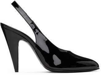 Saint Laurent Black Patent Venus Slingback Heels