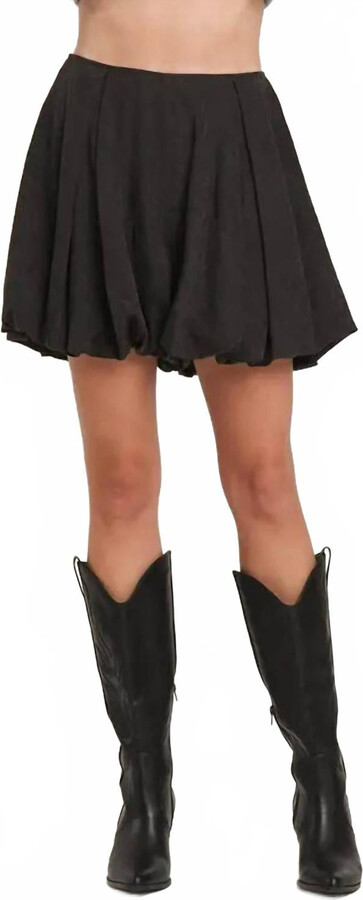 ABLE Suede Balloon Skort In Black