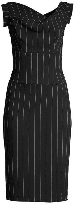 pinstripe midi dress