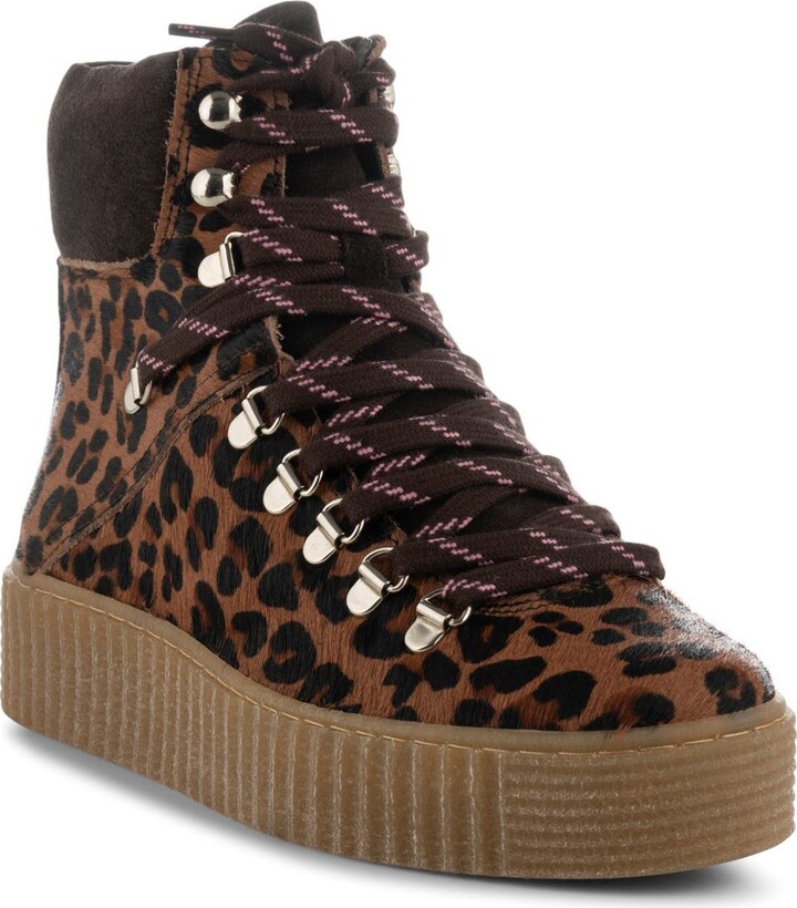 Shoe The Bear Agda Leopard Lace Up Boots - Grey - ShopStyle