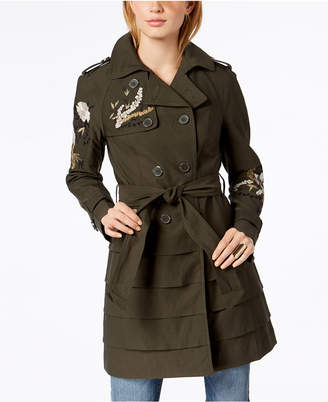 INC International Concepts Embroidered Trench Coat, Created for Macy's