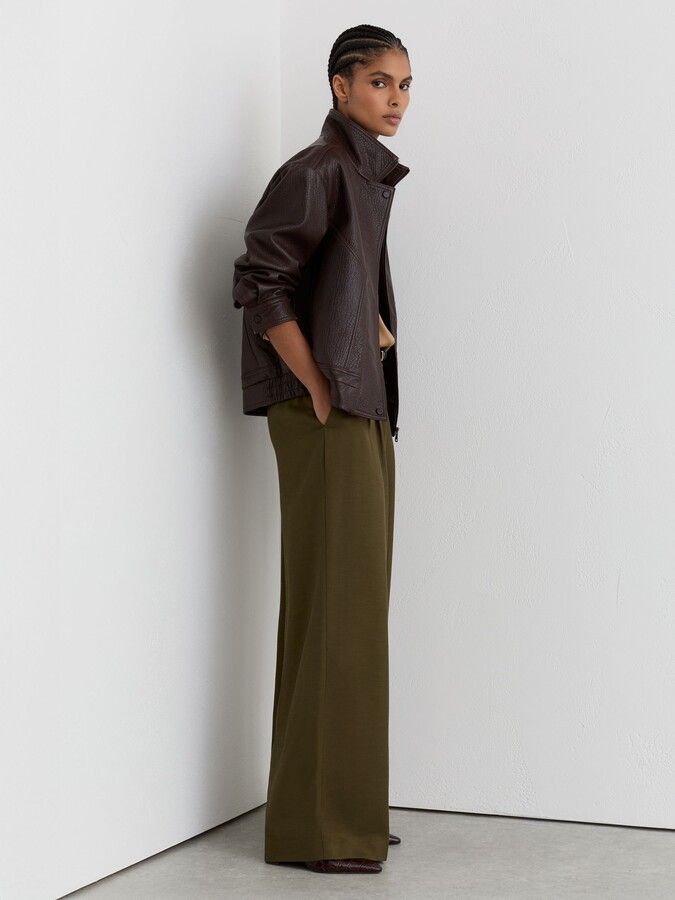 Reiss Petite Wide-leg Pleated Trousers