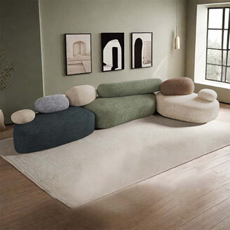 Sofa Boutique Cobblestone Shape Cloth Art Italian Sofa Combinat